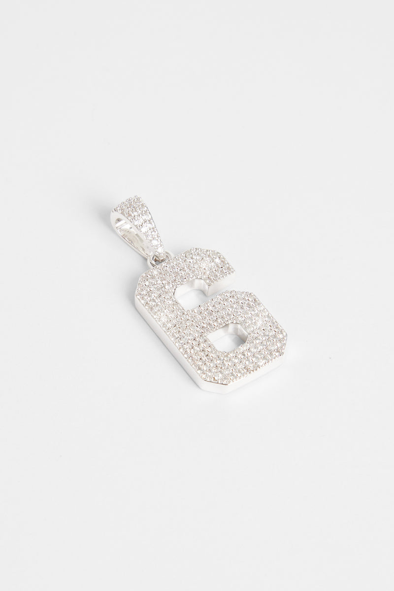 Iced 6 Number Pendant