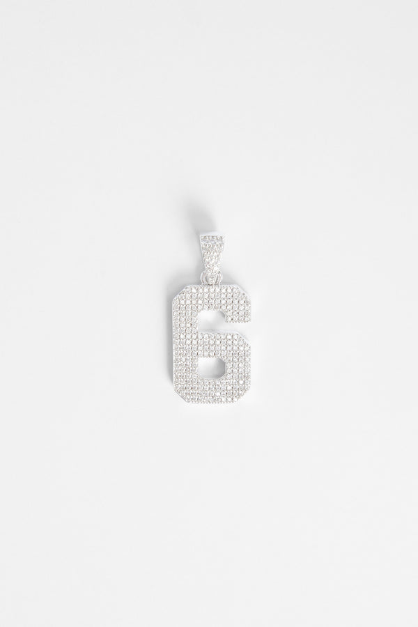Iced 6 Number Pendant