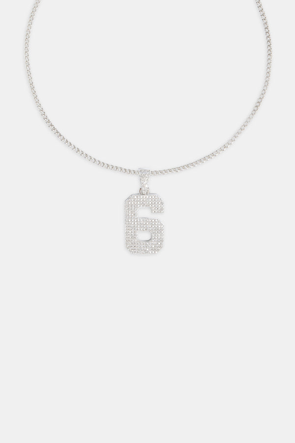 Iced 6 Number Pendant