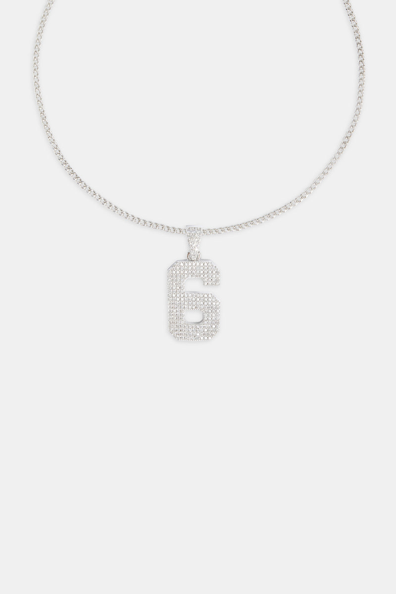 Iced 6 Number Pendant