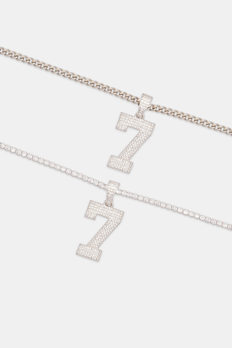 Iced 7 Number Pendant