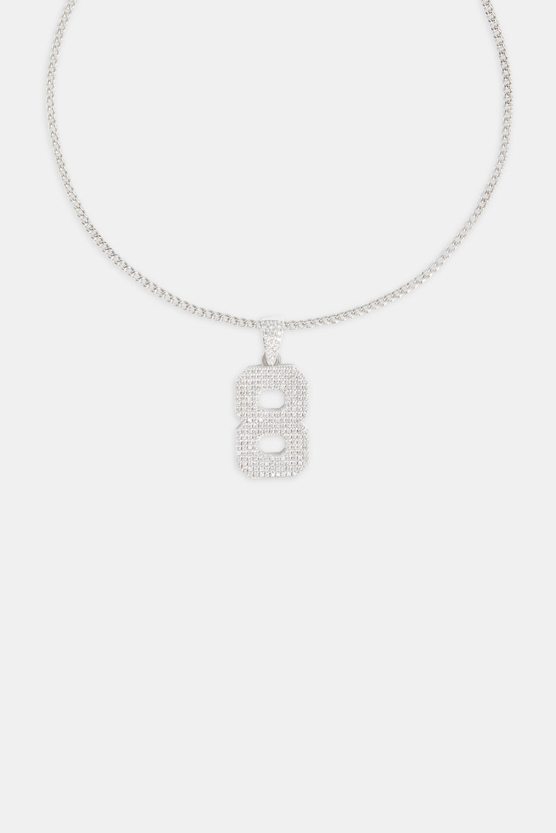 Iced 8 Number Pendant