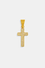 Iced CZ Gold Plated Cross Pendant