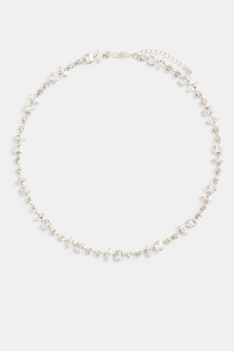 Iced CZ Clear Mixed Shape Tennis Chain