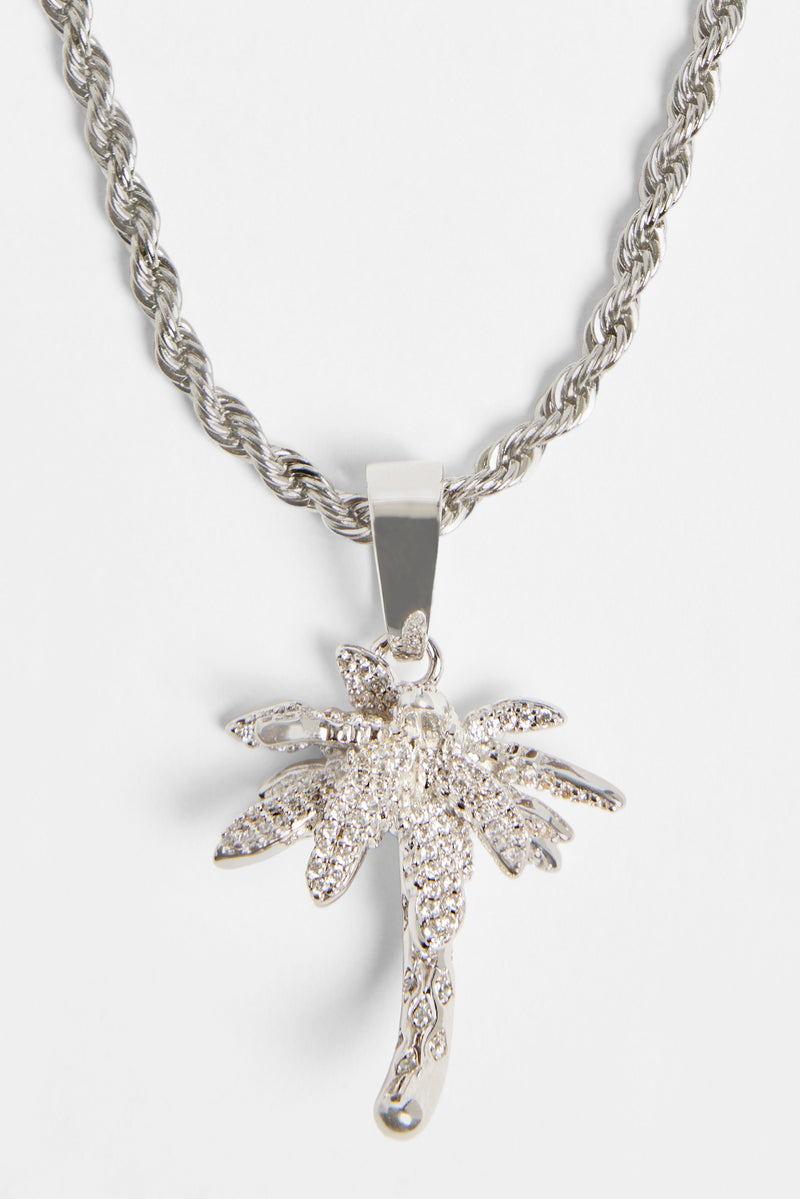 Iced CZ Palm Tree Pendant