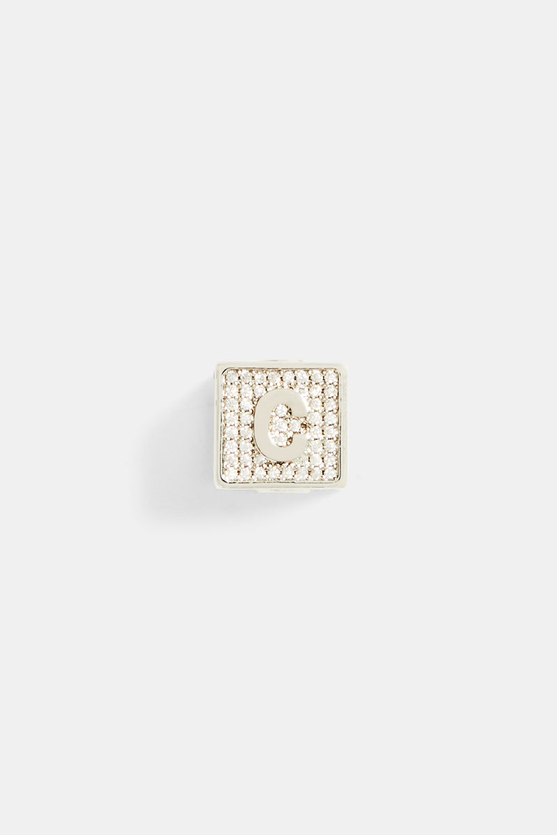 Iced C Letter Block Pendant