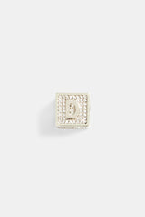 Iced D Letter Block Pendant