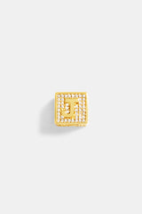 Gold Plated Iced J Letter Block Pendant