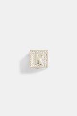 Iced K Letter Block Pendant