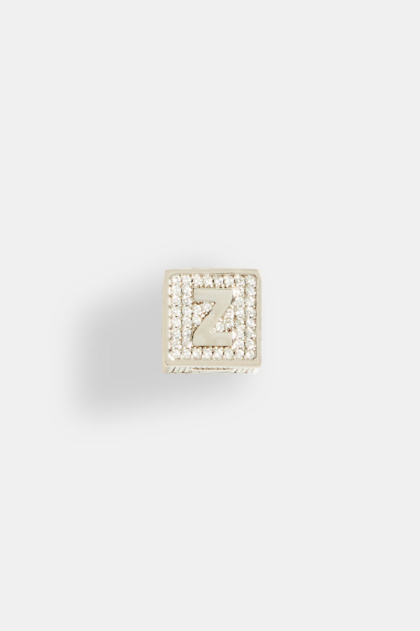 Iced Z Letter Block Pendant