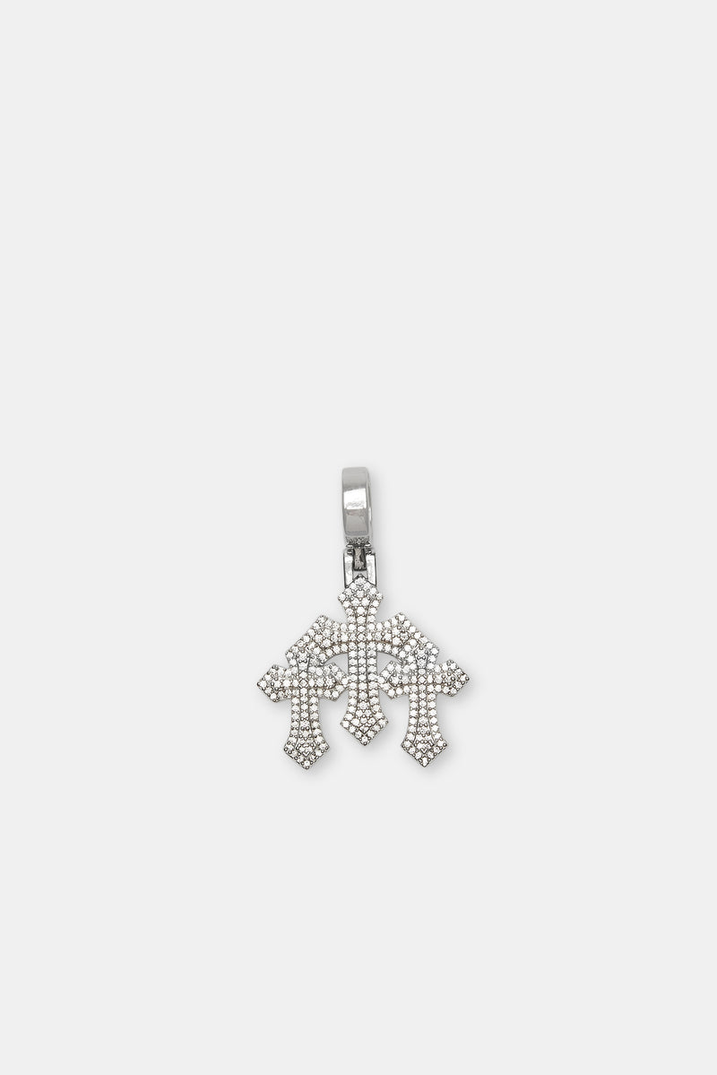 Triple Cross Pendant 25mm & 3mm Tennis Chain