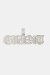 Iced Gothic Font Letter Pendant - 25mm