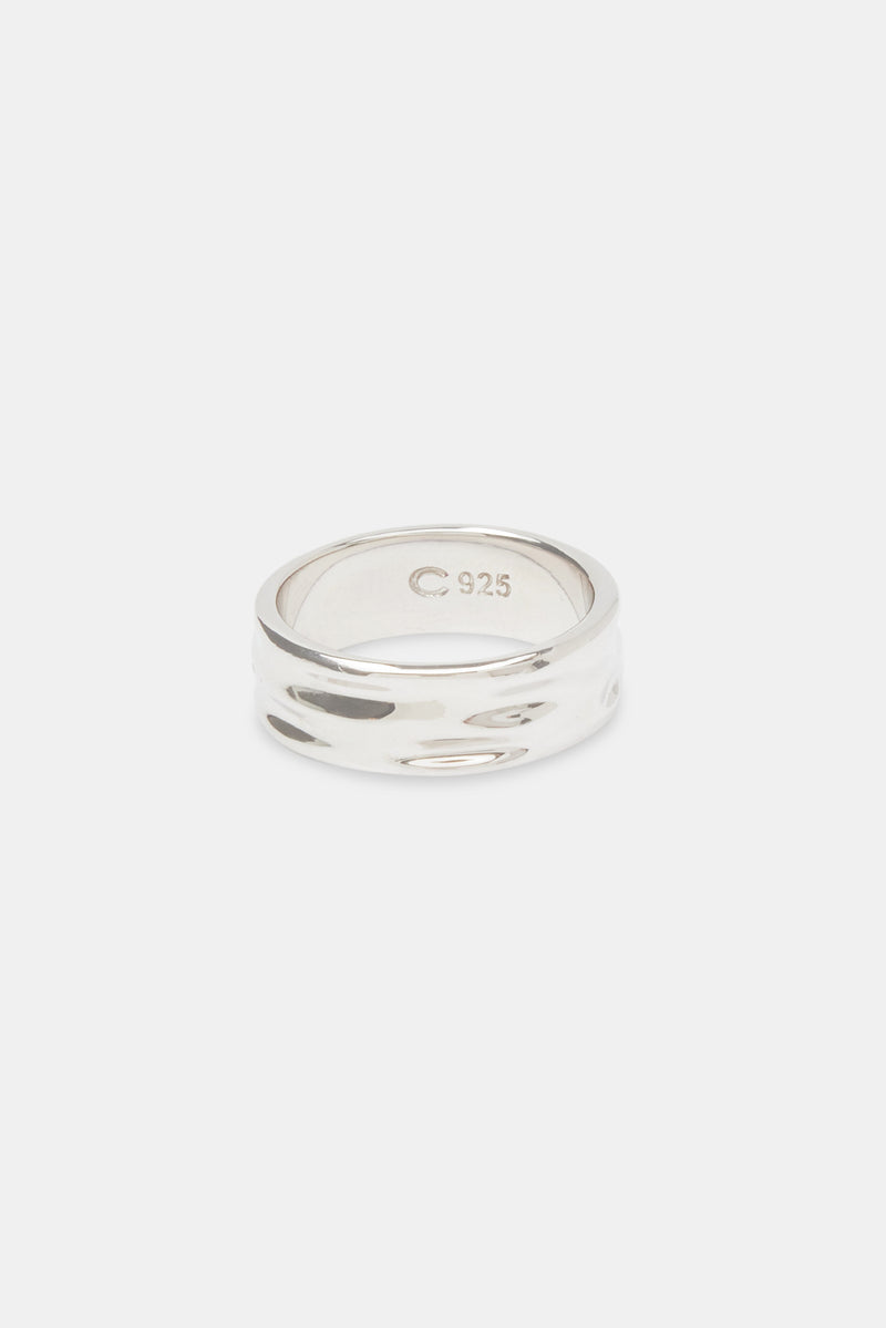 Polished Groove Band Ring - White