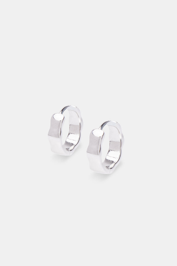 Textured Polished Huggie Earrings