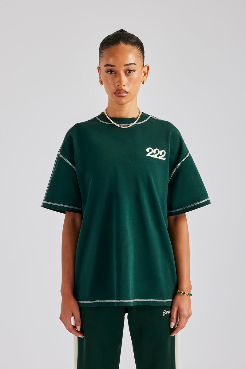 222 Cherub Oversized T-Shirt - Forest Green