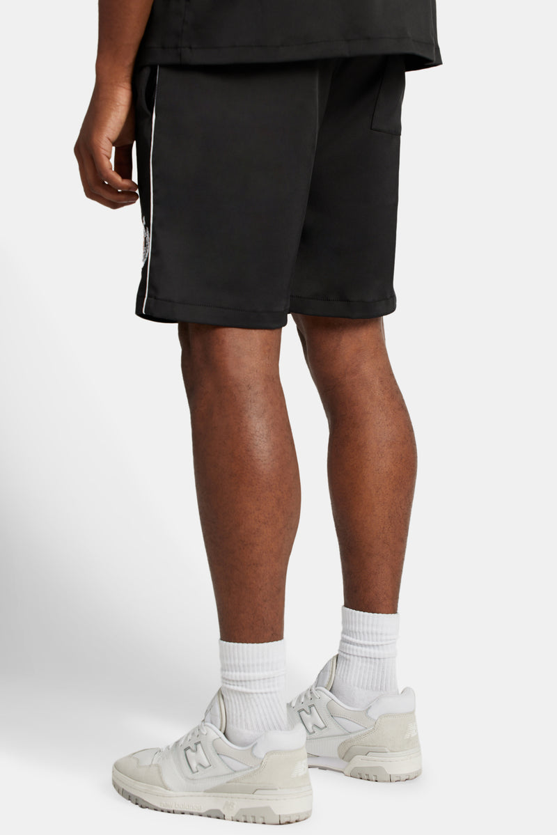 Contrast Crest Shorts - Black