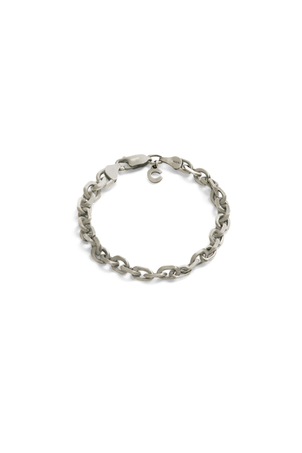 925 Sterling Silver Oxidised Chunky Anchor Bracelet - 6mm