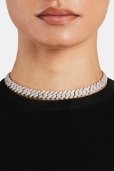 Womens 10mm Iced Prong Cuban Choker