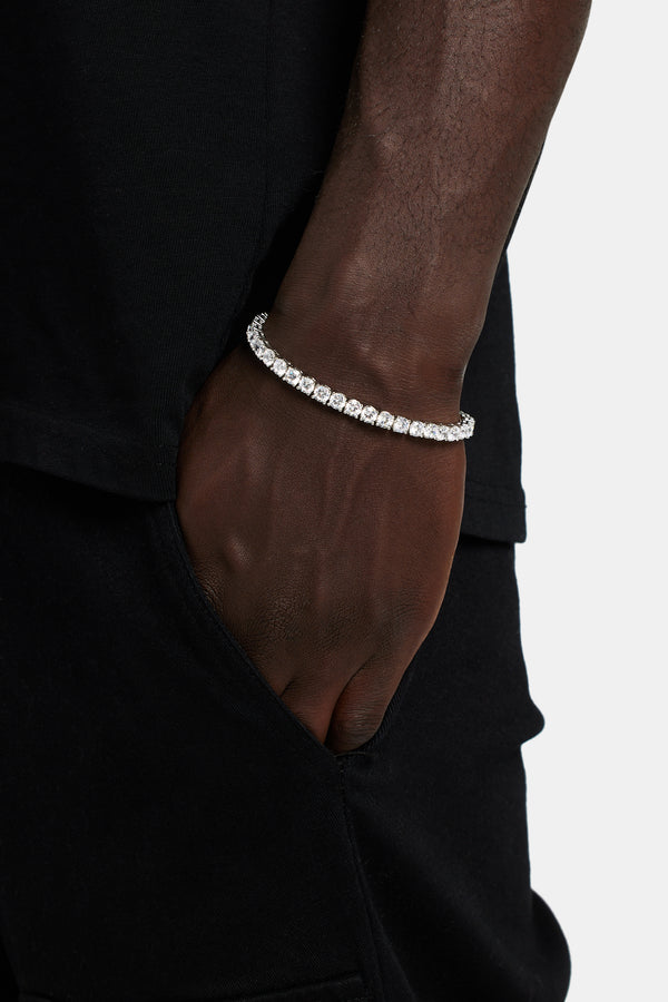 Male model wearing the 5mm tennis bracelet 