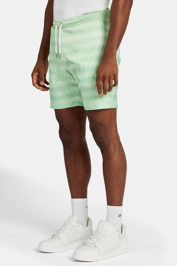 Cernucci Repeat Printed Satin Short - Lime