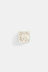 Iced H Letter Block Pendant