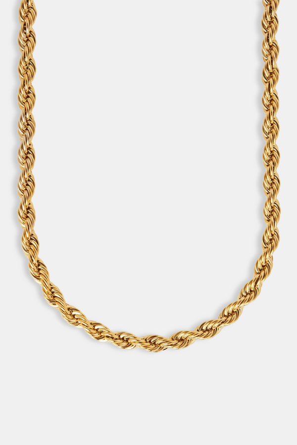 7mm Rope Chain - Gold