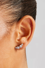 925 Multi CZ Stud Earrings - White