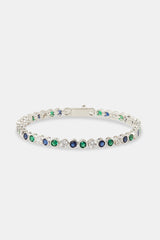 Blue & Green Iced Stone Bracelet- 5mm