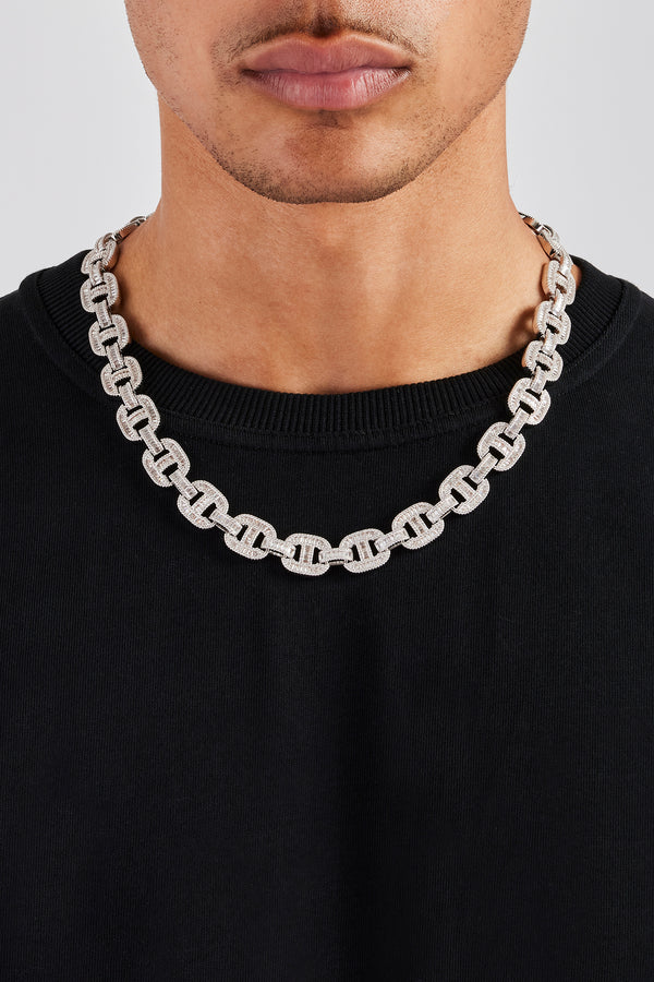 Chunky Iced Baguette Link Chain - 14mm