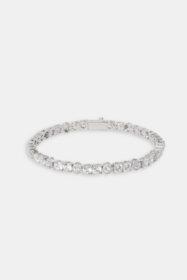 Clear CZ Cluster Tennis Bracelet - 5mm