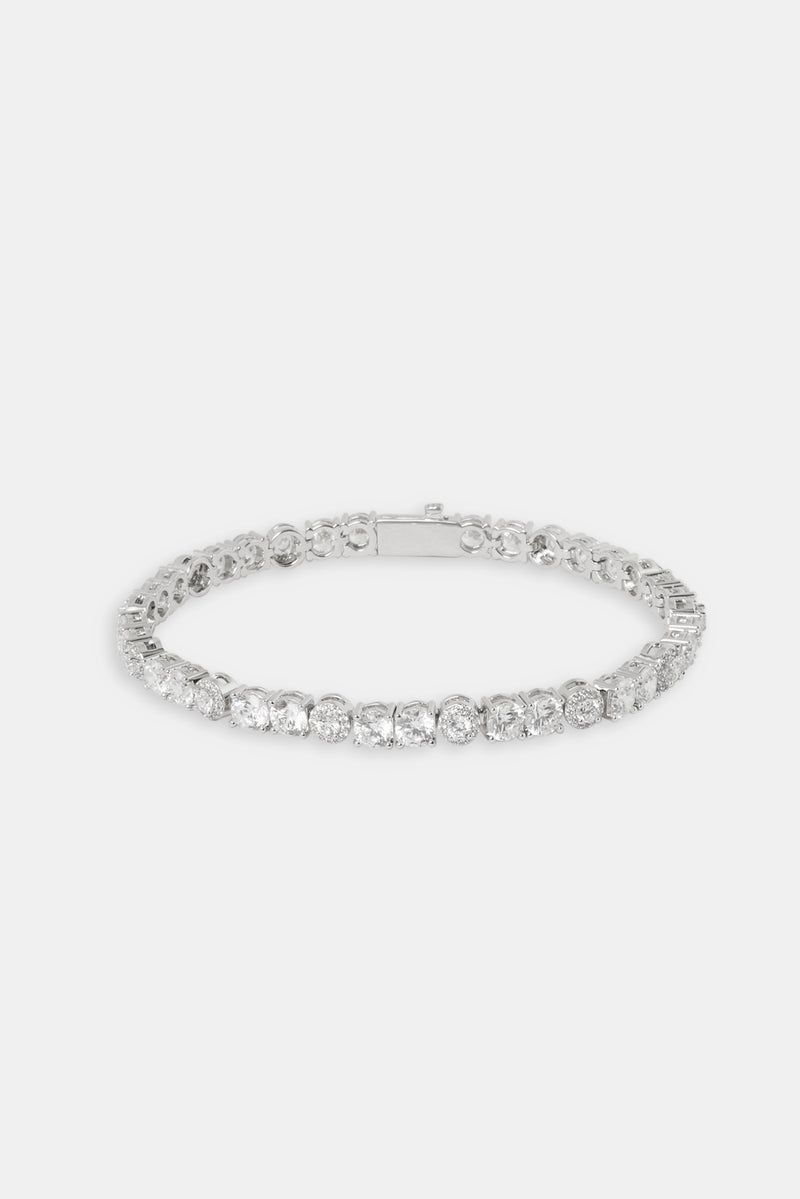 Clear CZ Cluster Tennis Bracelet - 5mm