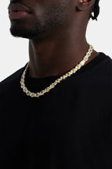 10mm Clear & Yellow Square Tennis Chain