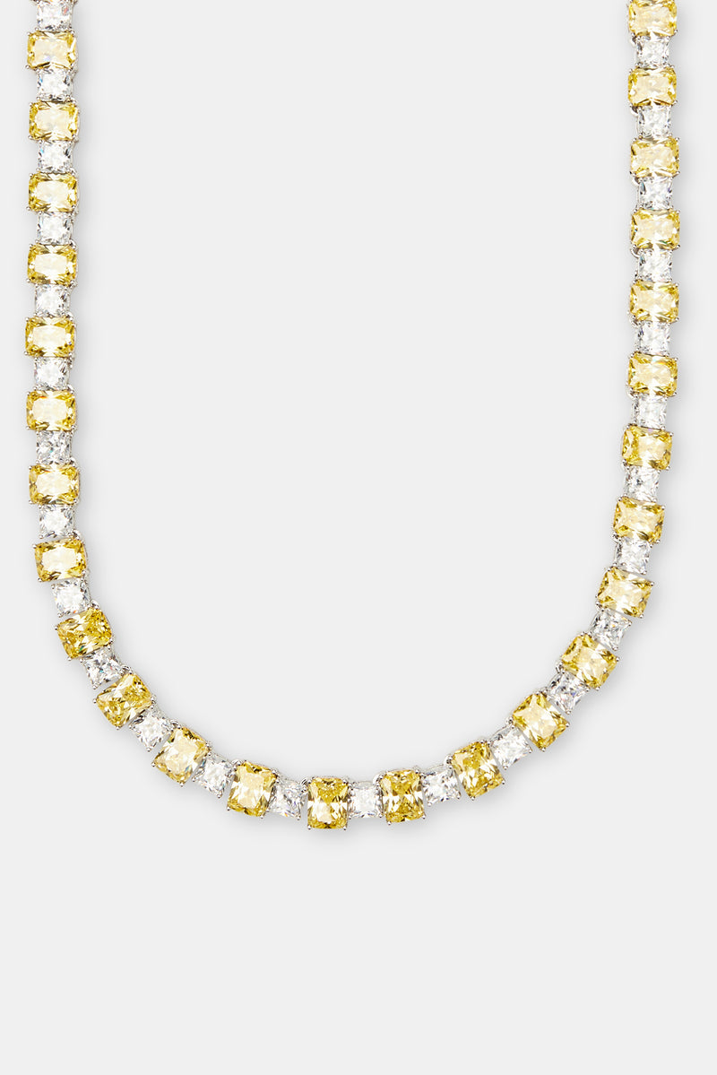 10mm Clear & Yellow Square Tennis Chain