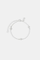 Cross Thin Link Anklet - 2.5mm - White