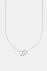 Double Polished and Iced Ring Necklace - 14mm - White