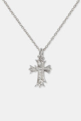 24mm Micro Double Cross Necklace - White