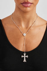 Drop Pendant Cross Necklace - 40mm