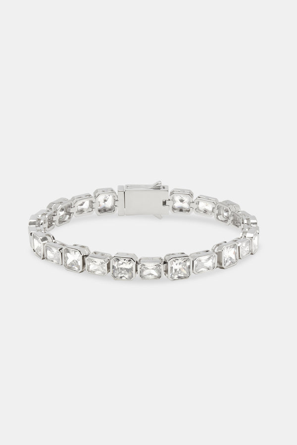 Iced Alternating Square Bracelet- 8mm