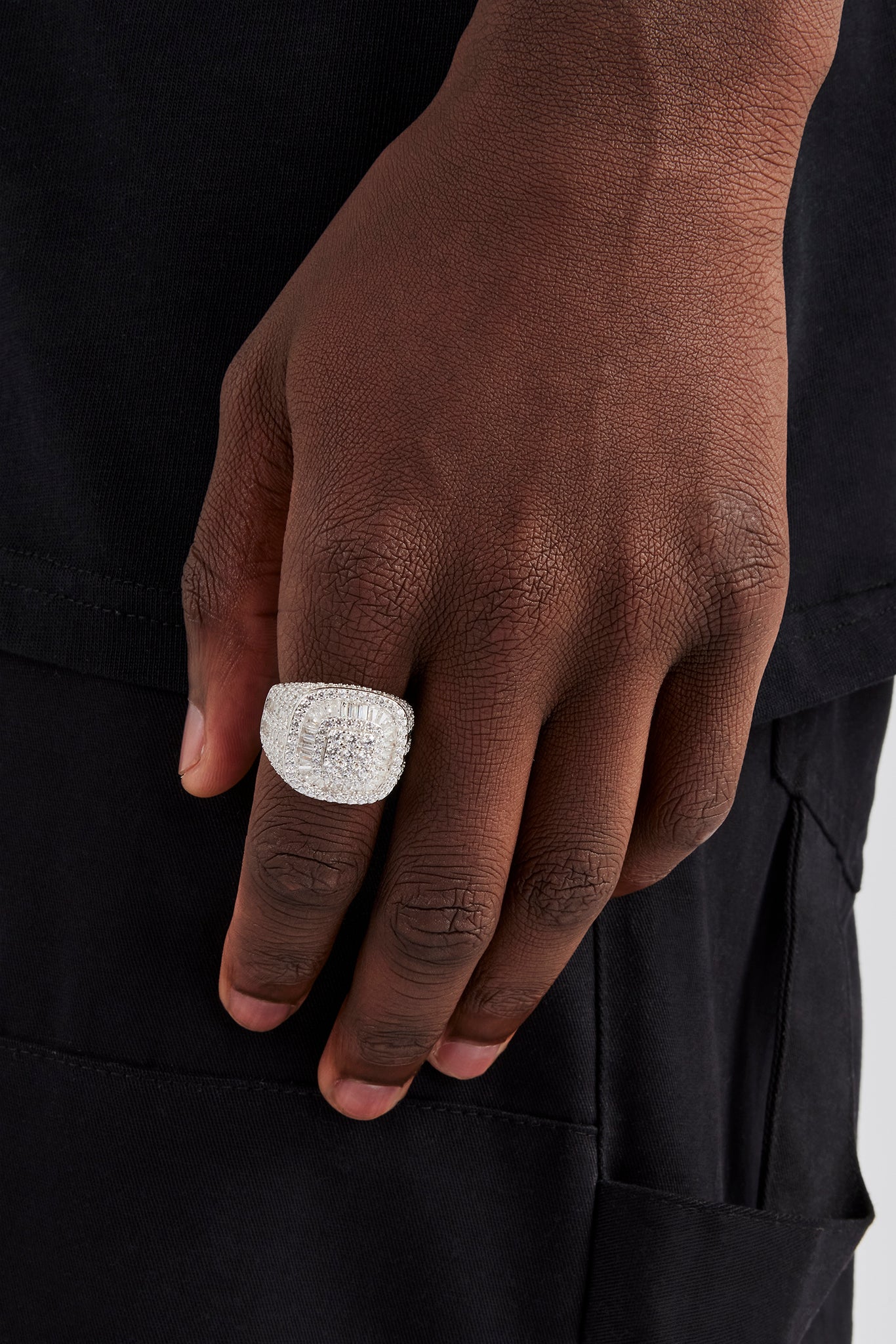 Iced Baguette Signet Ring - 20mm | Mens Rings | Shop Signet Rings at ...