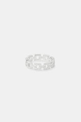 Iced CZ Connecting Link Ring - 6mm