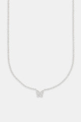 Cz Pave Butterfly Necklace - 10mm