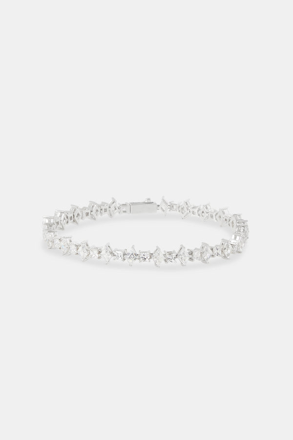 Iced Stone & Square Tennis Bracelet - 6mm