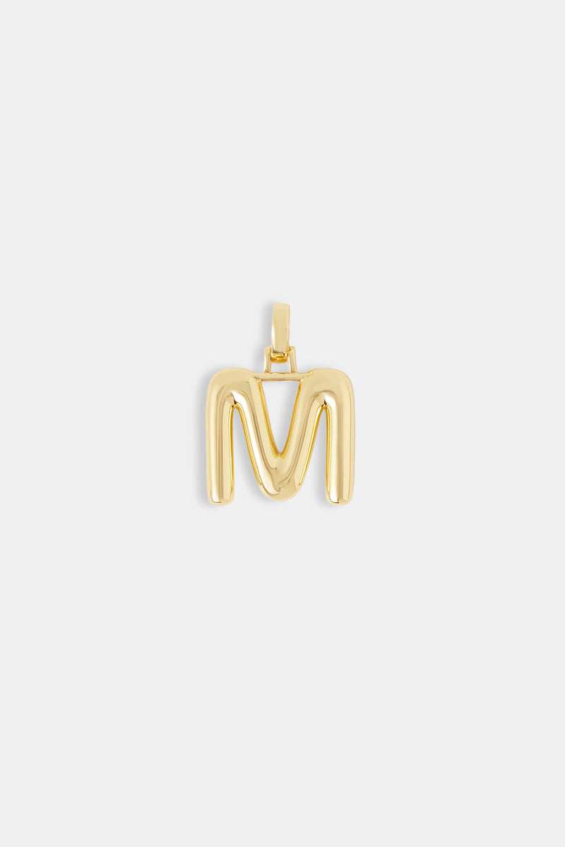 Mini Polished Balloon Letter Pendant - 20m - Gold