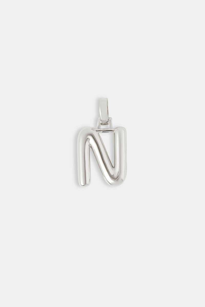 Mini Polished Balloon Letter Pendant - 20mm