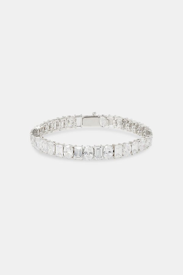 Oval & Baguette Stone Tennis Bracelet - 8mm