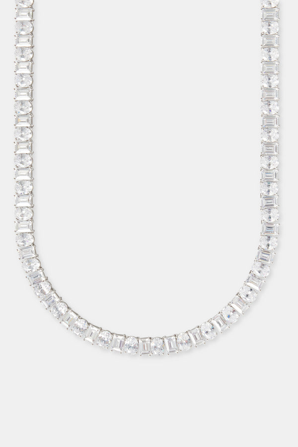 Oval & Baguette Stone Tennis Chain - 8mm