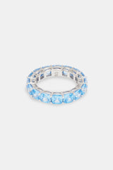 Iced Baguette Tennis Chain, Bracelet & Ring Bundle - Blue Green