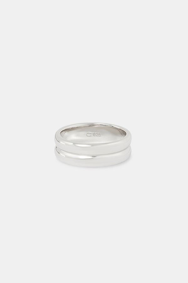 Polished Double Row Ring - 8mm