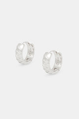 Polished Woven Huggie Earrings - 15mm