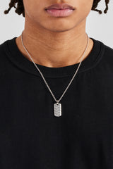 Polished Woven Dog Tag Necklace - 25mm